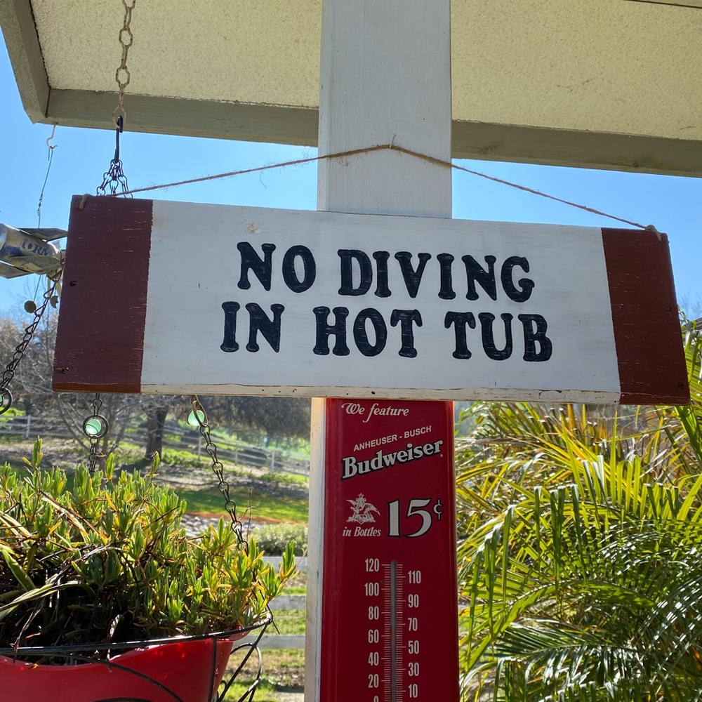 Reclaimed wood Hot tub sign